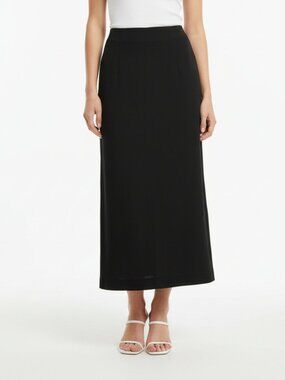 Escandrille Black Maxi Long Straight Skirt 12